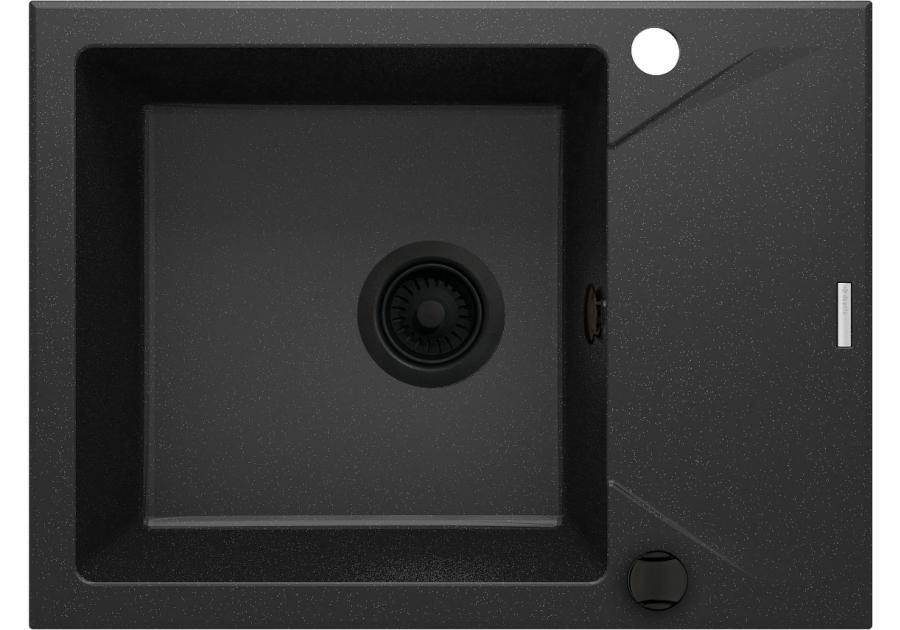 Zdjęcie: Zlewozmywak Evora grafit metalik granit 1K Z/KO 590x440x193, space saver DEANTE