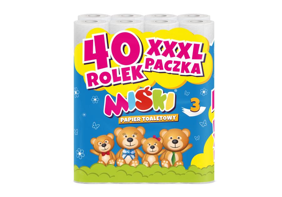Zdjęcie: Papier toaletowy 40 rolek MIŚKI