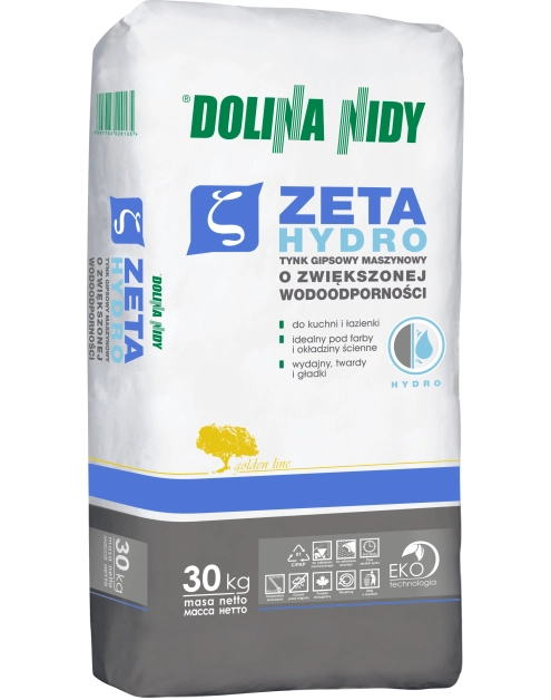 Zdjęcie: Tynk gipsowy Zeta Hydro maszynowy o zwiększonej wodoodporności 30 kg DOLINA NIDY