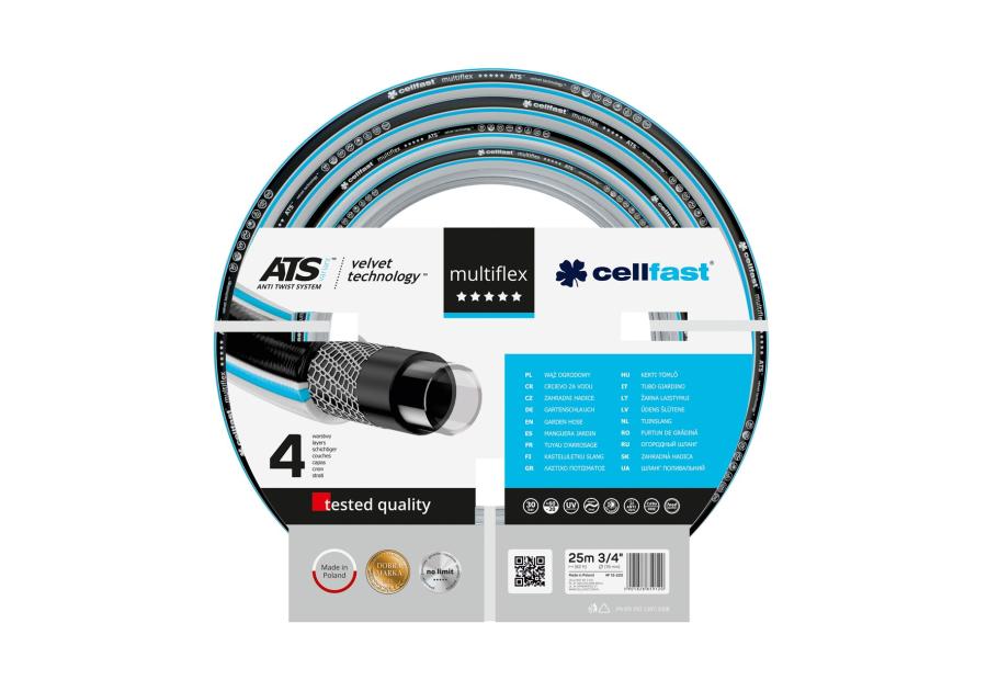 Zdjęcie: Wąż ogrodowy Multiflex 3/4" 25 m CELLFAST