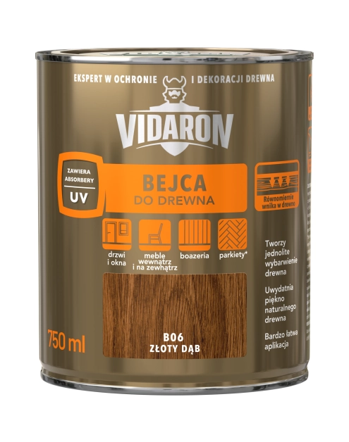 Zdjęcie: Bejca złoty dąb B06 0,75L VIDARON