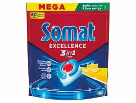 Kapsułki do mycia naczyń w zmywarkach Excellence 3in1 Lemon 60 szt. SOMAT