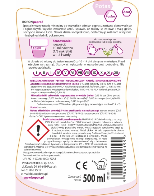 Zdjęcie: Nawóz do paproci 0,5 L BOPON