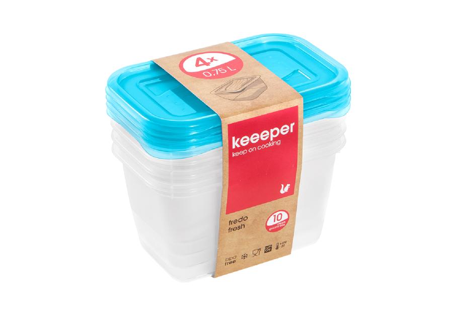 Zdjęcie: Zestaw 4 pojemników Fredo fresh 0,75 L KEEEPER
