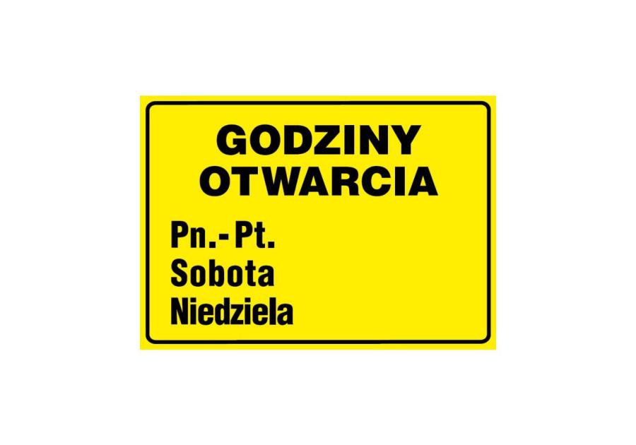 Zdjęcie: Oznaczenie "Godziny otwarcia" 21x29,7 cm METRO