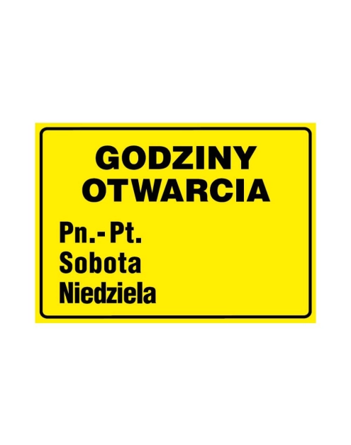 Zdjęcie: Oznaczenie "Godziny otwarcia" 21x29,7 cm METRO