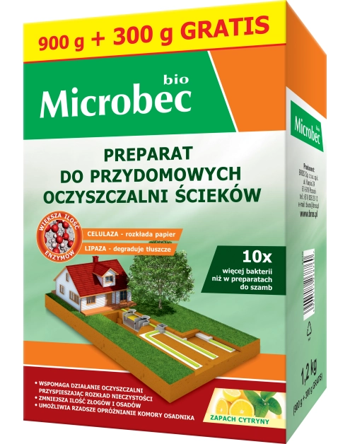 Zdjęcie: Aktywator do oczyszczalni Microbec Bio 900 g + 300 g gratis BROS