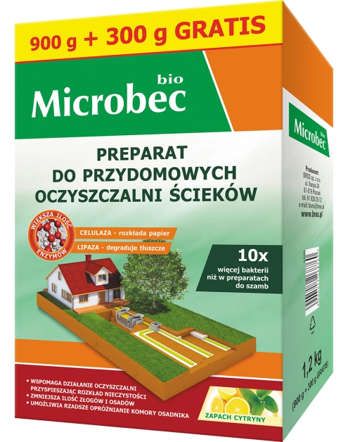 Zdjęcie: Aktywator do oczyszczalni Microbec Bio 900 g + 300 g gratis BROS