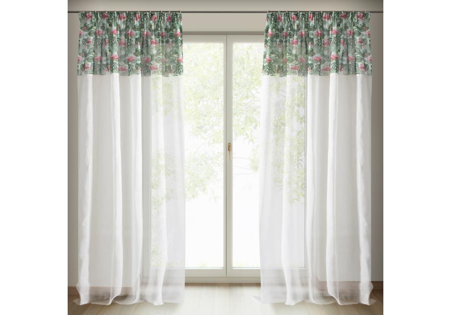 Zdjęcie: Zasłona Botanic 140x250 cm złoto-biała na taśmie EUROFIRANY