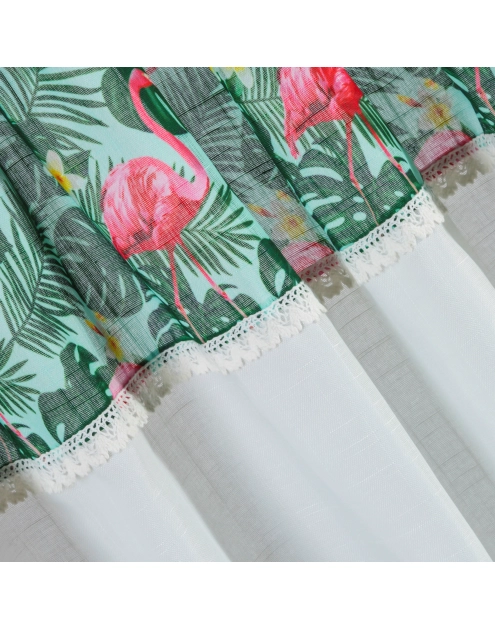 Zdjęcie: Zasłona Botanic 140x250 cm złoto-biała na taśmie EUROFIRANY