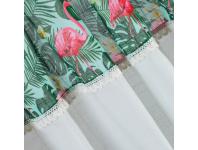 Zdjęcie: Zasłona Botanic 140x250 cm złoto-biała na taśmie EUROFIRANY