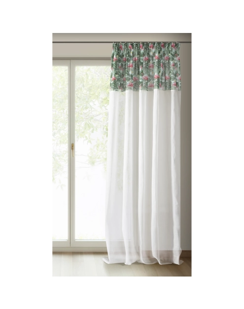 Zdjęcie: Zasłona Botanic 140x250 cm złoto-biała na taśmie EUROFIRANY