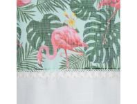 Zdjęcie: Zasłona Botanic 140x250 cm złoto-biała na taśmie EUROFIRANY