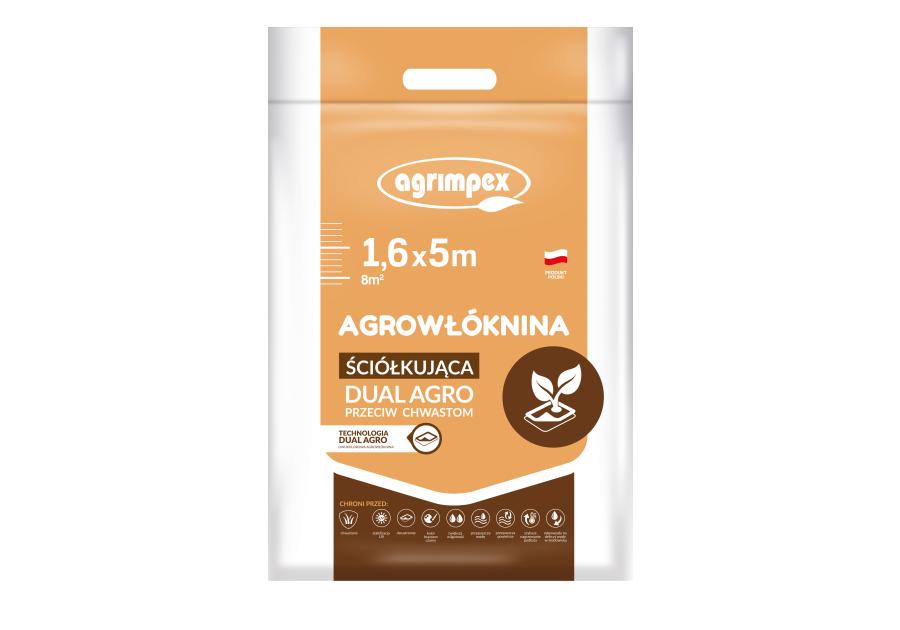 Zdjęcie: Agrowłóknina Dual-Agro brązowo-czarna 1,6x5 m AGRIMPEX