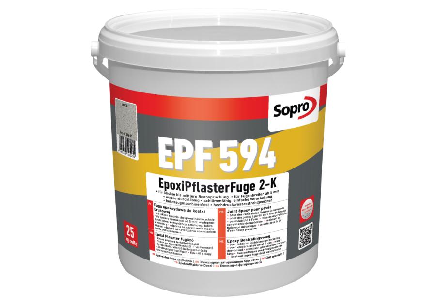 Zdjęcie: Fuga epoksydowa, dwuskładnikowa do kostki brukowej EPF szary brukowy 13 25 kg SOPRO