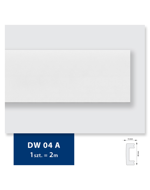 Zdjęcie: Listwa ścienna z polimeru HD 2m DW04A biała 4,2x1,6 cm DMS
