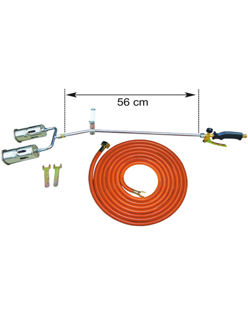 Zdjęcie: Palnik dekarski z podwójną dyszą 60 mm, wąż 5 m PROLINE