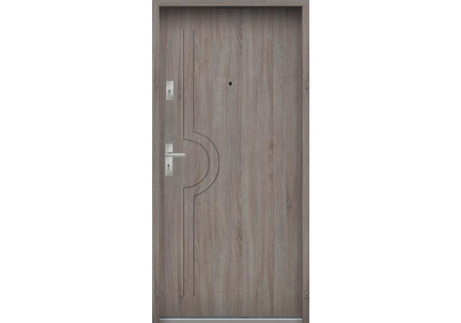 Zdjęcie: Drzwi wejściowe do mieszkań Bastion N-03 Dąb szary 90 cm prawe OSP KR CENTER
