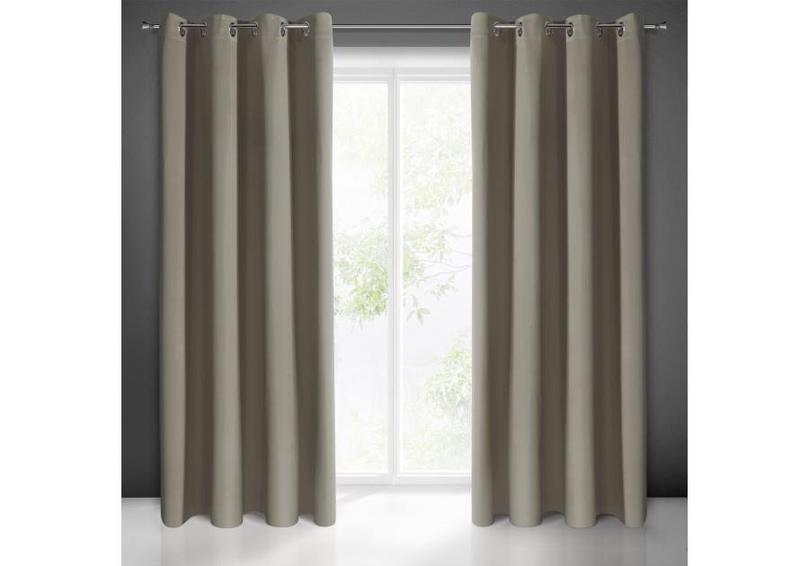 Zdjęcie: Zasłona gotowa Logan 135x250 cm ciemnobeżowy EUROFIRANY