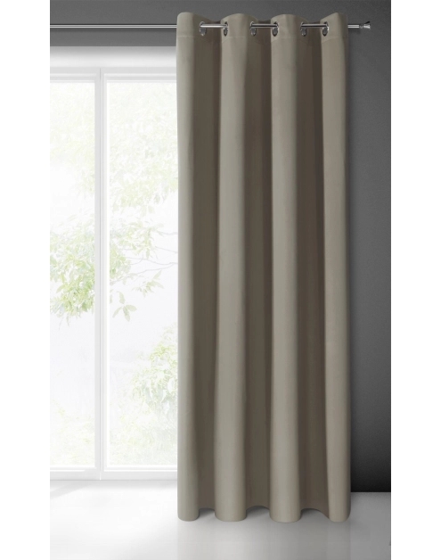 Zdjęcie: Zasłona gotowa Logan 135x250 cm ciemnobeżowy EUROFIRANY