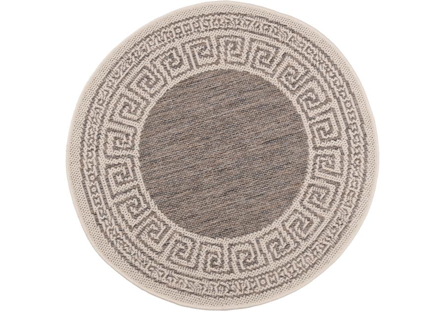 Zdjęcie: Dywan Express 80 cm koło ramka grecki szaro-beżowy MULTI-DECOR
