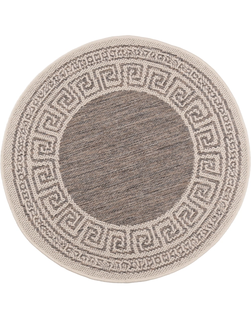 Zdjęcie: Dywan Express 80 cm koło ramka grecki szaro-beżowy MULTI-DECOR