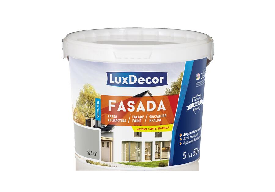 Zdjęcie: Farba fasadowa szara 5 L LUXDECOR