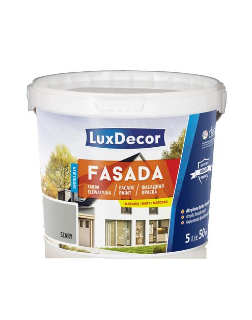 Zdjęcie: Farba fasadowa szara 5 L LUXDECOR