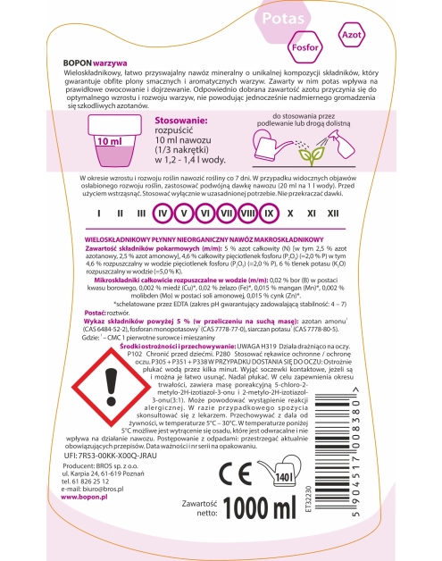 Zdjęcie: Nawóz do warzyw 1 L BOPON