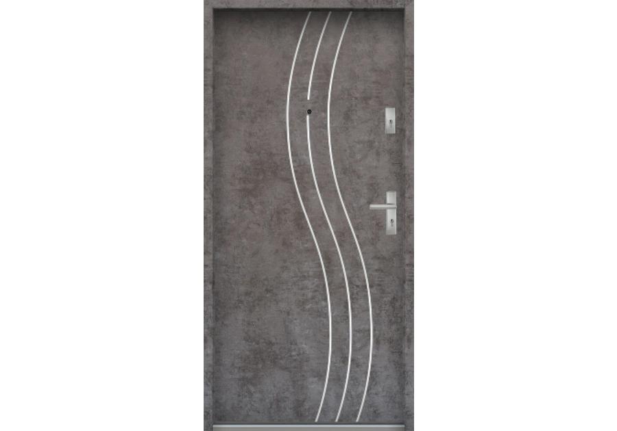 Zdjęcie: Drzwi wejściowe do mieszkań Bastion R-60 Beton ołówkowy 80 cm lewe OSP KR CENTER