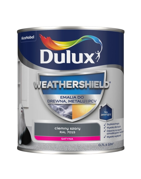 Zdjęcie: Emalia Dulux Weathershield ciemny szary RAL 7015 DULUX