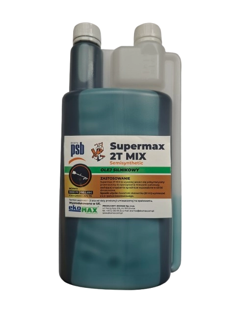 Zdjęcie: Olej do silinków dwusuwowych Supermax 2T Mix 1L zielony PSB