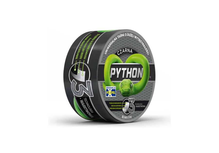 Zdjęcie: Taśma naprawcza Python 9 m, 48 mm czarna METRO