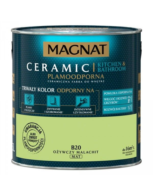 Zdjęcie: Farba ceramiczna Kitchen&Bathroom ozywczy malachit 2,5 L MAGNAT