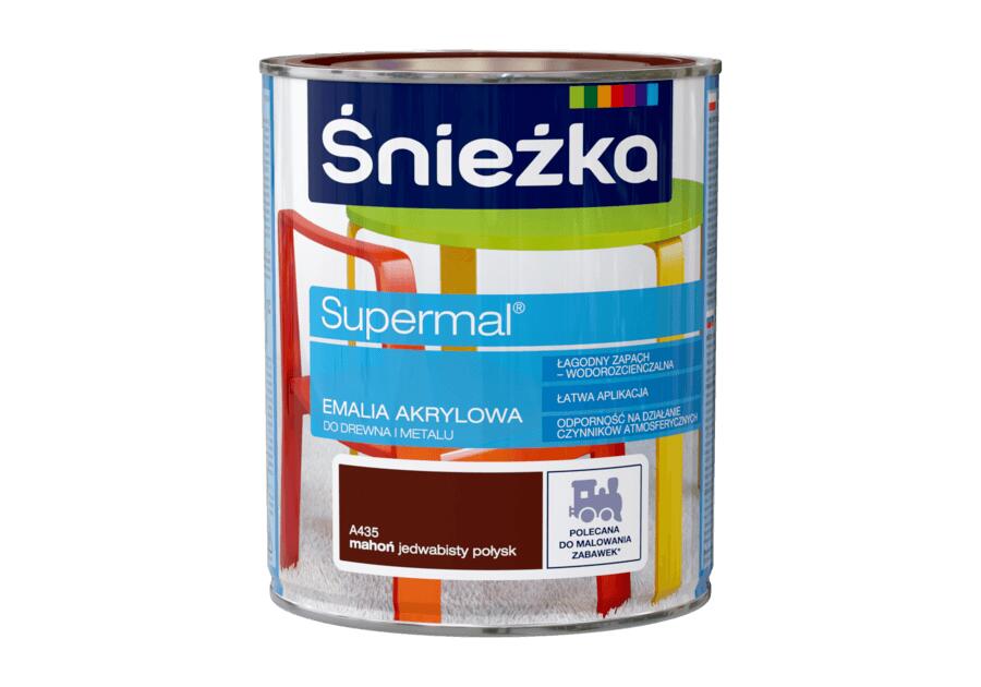 Zdjęcie: Farba emaliowo-akrylowa Supermal 0,8 L mahoń ŚNIEŻKA