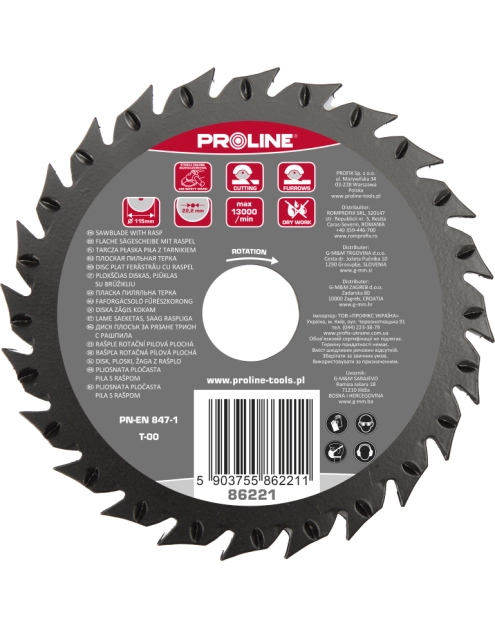 Zdjęcie: Tarcza płaska piła z tarnikiem grube zęby 125mm PROLINE