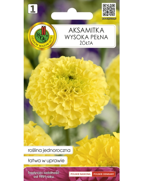 Zdjęcie: Aksamitka pełna wysoka żółta 0,5 g PNOS