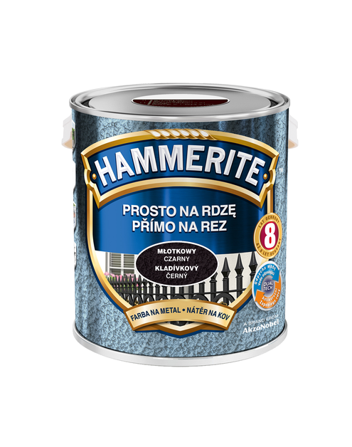 Zdjęcie: Farba do metalu 2,5 L młotkowy czarny HAMMERITE