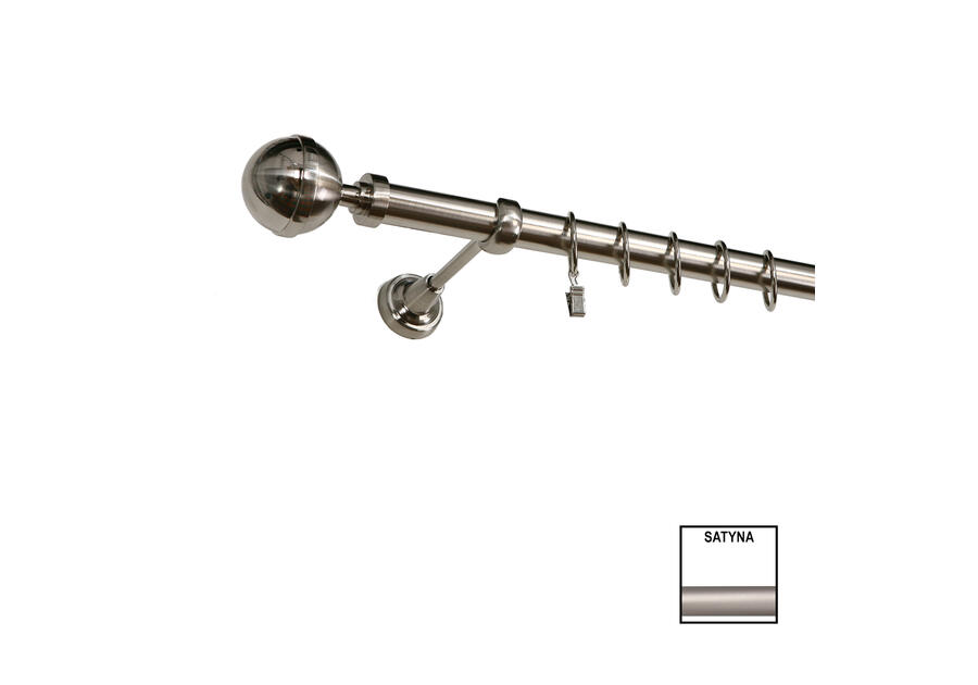 Zdjęcie: Karnisz pojedynczy Zeus fi 25 mm - 480 cm kula satyna KARWEL