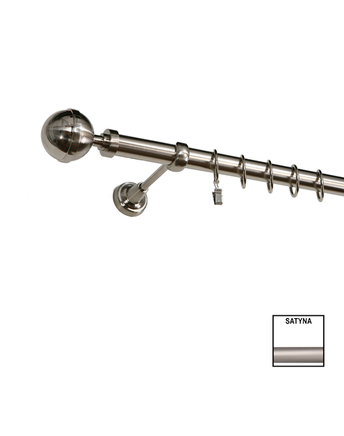 Zdjęcie: Karnisz pojedynczy Zeus fi 25 mm - 480 cm kula satyna KARWEL