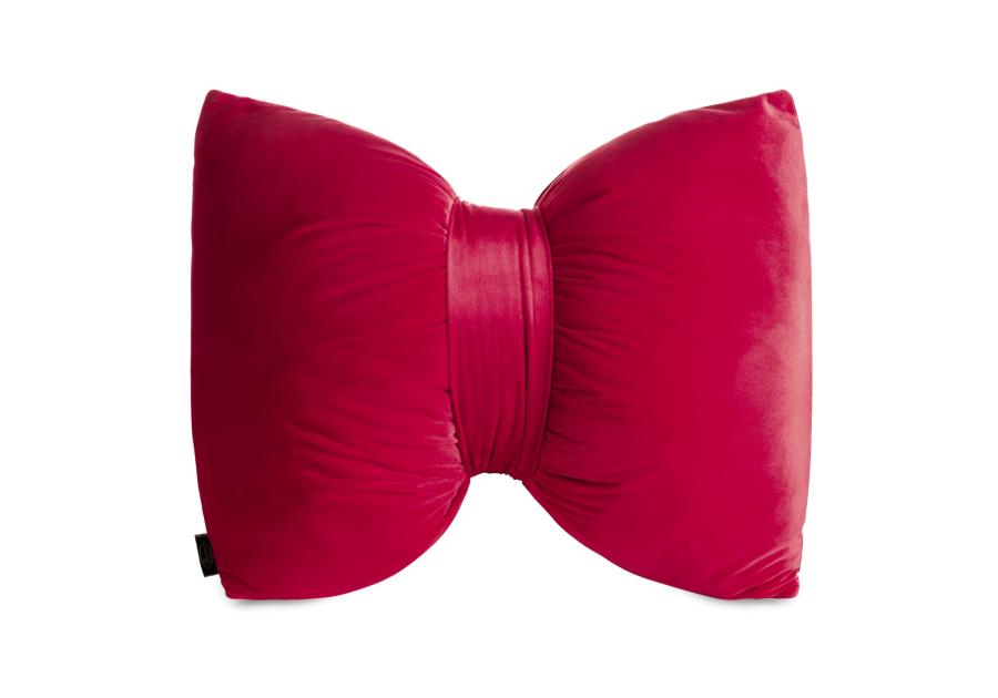 Zdjęcie: Poduszka dekoacyjna Kokarda welwetowa 45x55 cm bordowa EUROFIRANY