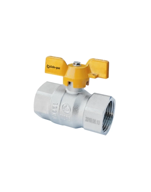 Zdjęcie: Zawór kulowy gazowy W/W, 1/2" z motylkiem CALIDO-GAZ
