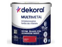Zdjęcie: Farba do metalu Multimetal Antykorozyjna Czerwony 2,5 L DEKORAL