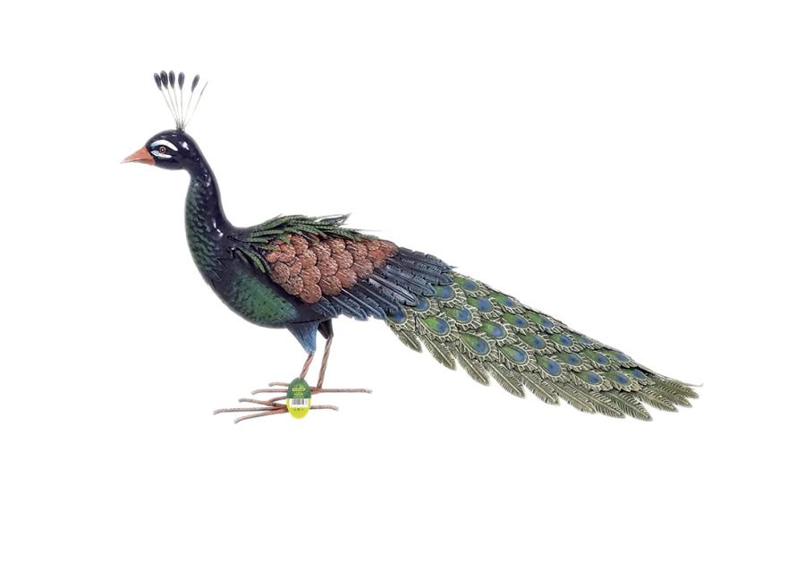 Zdjęcie: Figurka pawia ze złożonym ogonem Peacky 0,28 x 0,94 x 0,52 m NORTENE