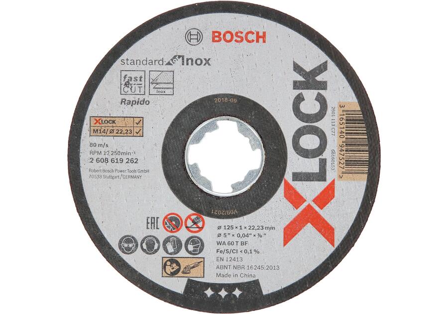 Zdjęcie: Tarcza korundowa X-Lock 115 mm Inox BOSCH