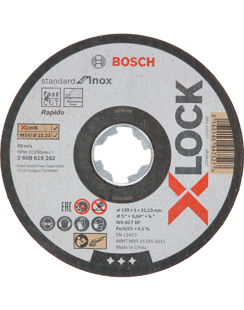 Zdjęcie: Tarcza korundowa X-Lock 115 mm Inox BOSCH