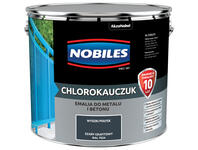 Zdjęcie: Emalia do metalu i betonu Chlorokauczuk szary grafitowy wysoki połysk 10 L NOBILES