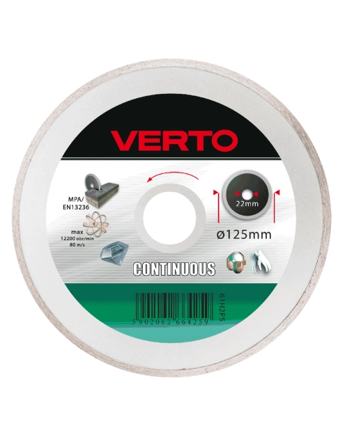 Zdjęcie: Tarcza diamentowa 125 x 22.2 mm, pełna VERTO