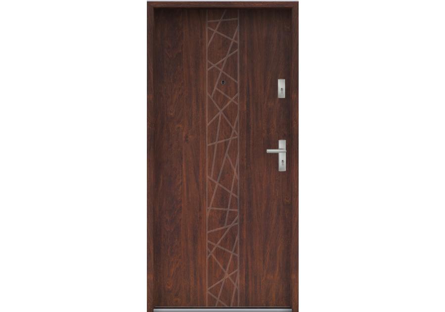 Zdjęcie: Drzwi wejściowe do mieszkań Bastion N-53 Kasztan 80 cm lewe OSP KR CENTER