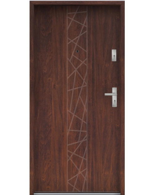 Zdjęcie: Drzwi wejściowe do mieszkań Bastion N-53 Kasztan 80 cm lewe OSP KR CENTER